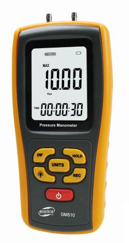 Digital Differential Pressure Meter Gauge Manometer 10KPa 1.45PSI USB GM510