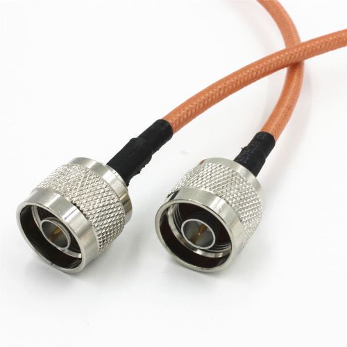 1 x N male to N male straight crimp RG142 pigtail RF cable 100cm