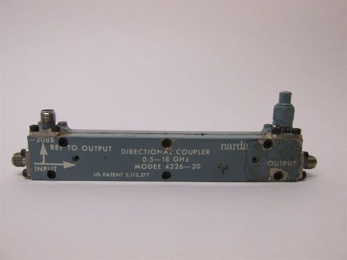 Narda 4226-20 Directional Coupler 0.5-18 GHz 20 W SMA (f) Used