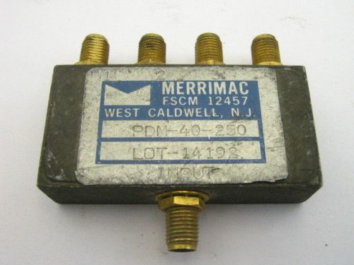 Merrimac rf microwave power divider splitter 4-way 40- 250 mhz sma tested! for sale