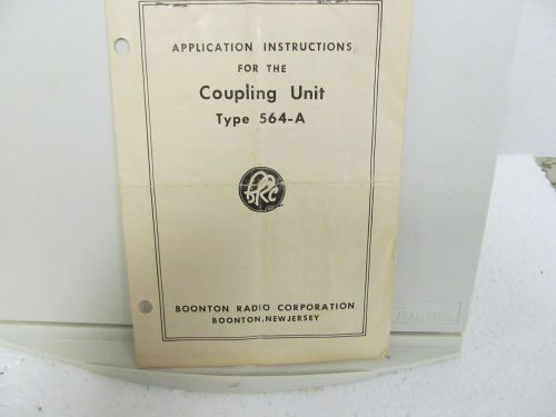 Boonton 564-A Coupling Unit Application Instruction Sheet