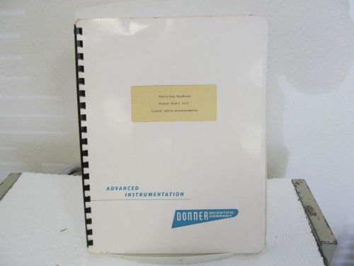 Donner Scientific 4112 Linear Servo Accelerometer Operating Handbook