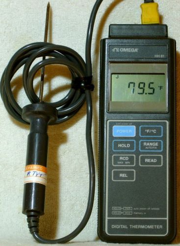 OMEGA DIGITAL THERMOMETER MODEL HH81 COMES WITH K TYPE TEMP PROBE MANY FEATURES