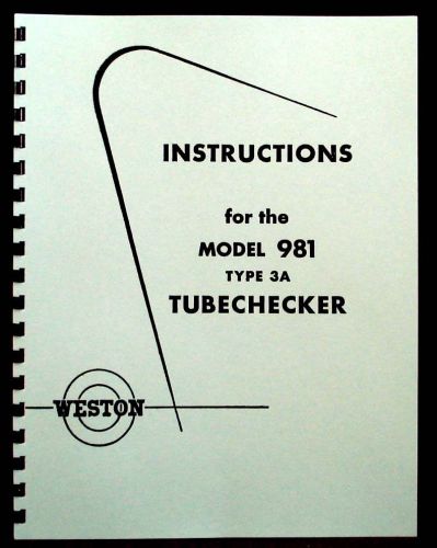 Weston 981 type 3A Tube Tester Manual