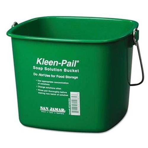 San jamar® kleen-pail, 6qt, plastic, green, 12/carton for sale