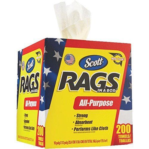 Kimberly-clark scott 75260 rags in a box - 8 boxes of 200 white towels for sale