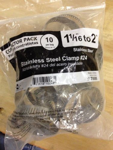 Stainless Steel #24 Clamp-Bag of 10 1 1/16&#034; to 2&#034;