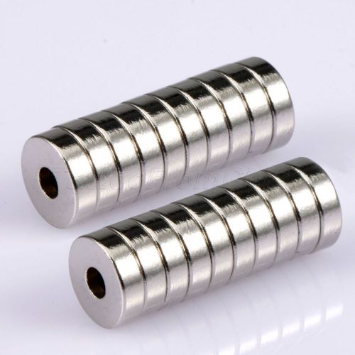 20Pcs N35 3mm Hole Ring Disc Super Strong Rare Earth Neodymium Magnets 10mmx3mm