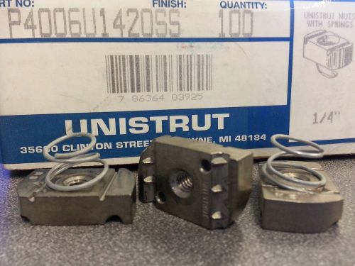 Unistrut nut w/ short springs 1/4&#034; stainless steel P4006U1420SS