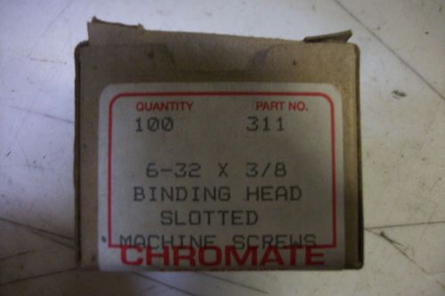 (RR19-3) 100 NEW CHROMATE 311 BINDING HEAD SLOTTED MACHINE SCREWS