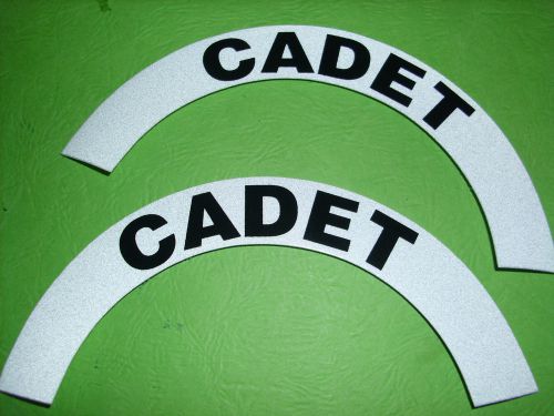 CADET  Fire Helmet,ect   WHITE CRESCENTS REFLECTIVE Decals