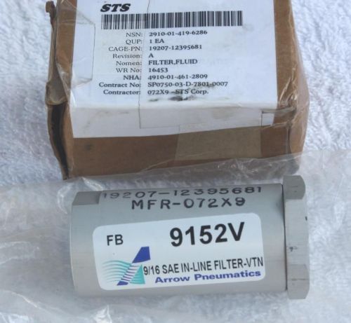 ARROW 9152V FS 9/16 SAE INLINE FILTER NEW IN BOX