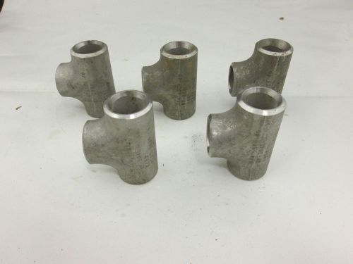 Lot x 5 stainless steel 3/4&#034; x sch40 straight tee buttweld a403 for sale