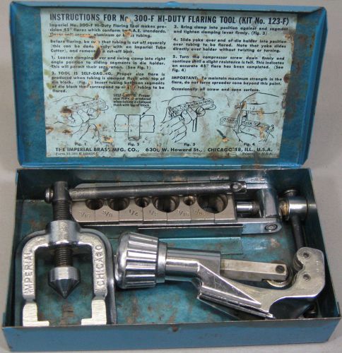 Flaring tool kit &amp; tubing cutter – imperial brass no.123-f made in usa for sale