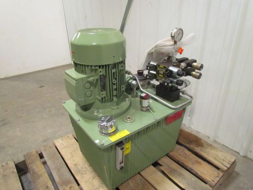 Hydropa power unit 7.4hp 460v motor 2 valves 4 1/2&#034; npt flow controls hand pump for sale