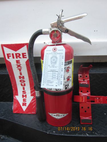 QUALITY 5lb. ABC FIRE EXTINGUISHER 2014 CERTIFICATION TAG &amp; NEW VEHICLE BRACKET