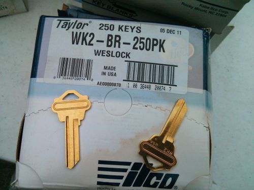 Taylor by ilco key blanks fits weslock wk2 brass lot of 20 for sale