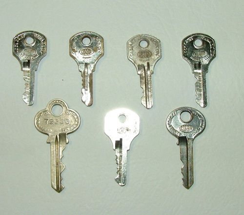 Vintage Lot 7 Keys: CORBIN MASTER 707, 79300, 7R 442500, AUE111, CAT3, CAT4 CAT5