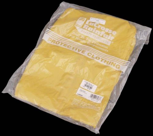 NEW LaCrosse Rainfair Yellow Large .10mm Single-Ply PVC Coverall 1800-8055