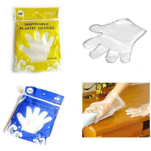 100x cook home service disposable nylon clear plastic gloves sanitary germproof for sale