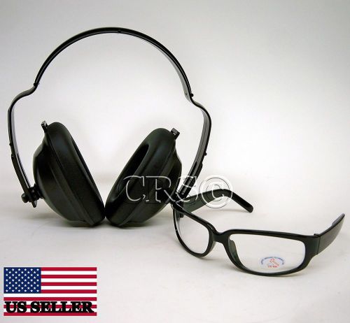 Ear muff eye protection set earphones glasses protectors shooting range bg1 for sale