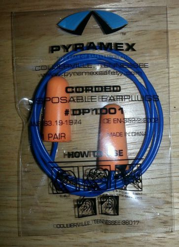 20 pair pyramex ear plugs nrr 31 lightweight foam corded dp1001 for sale