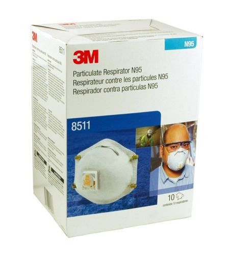3m 8511 n95 respirator case 8 boxes with valve 8511 3m 80/case for sale