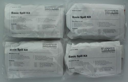 Lot of 4 edwards medical supply 10042 basic spill kit, new in bag, free ship for sale