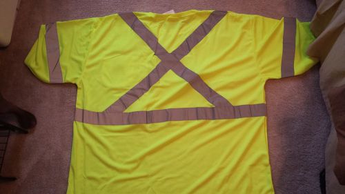 Reflective High Visibility Shirt, Sz 3X Wicking Polyester  T-Shirt , saftey vest