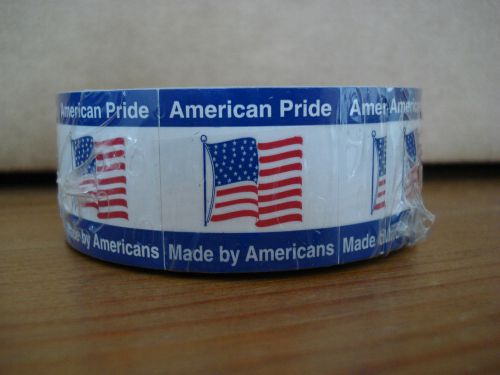 AMERICAN PRIDE - MADE BY AMERICANS - Roll of 100+ Stickers - 1-in x 1-in