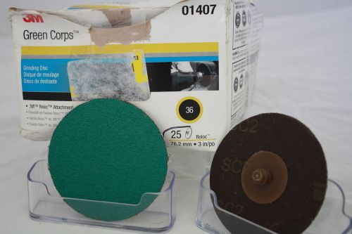 3M™ 1407 Green Corps™ Roloc™ Disc (3m 01407) 3 inch , 36YF, 25 discs per box