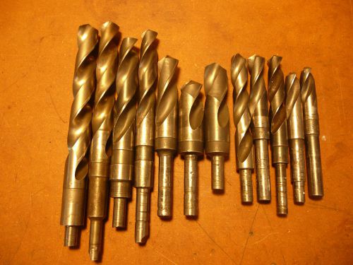 Lot of 12 S&amp;D drills reduced shank drill bits silver and demming