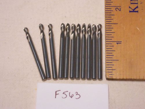 11 new 3 mm shank carbide end mills. 2 flute. ball. usa made. (f563) for sale