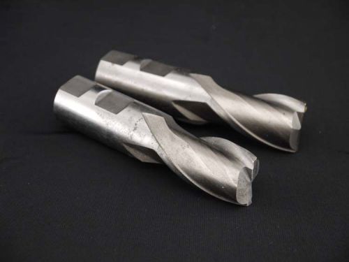 2x MHC HSS High Speed Steel 1&#034;x1&#034;x1-1/2&#034; 2 Flute Center Cutting Square End Mill
