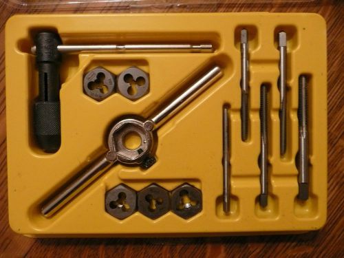 Hanson irwin 12 piece tap &amp; die set mixed sizes industrial tool #24605 for sale