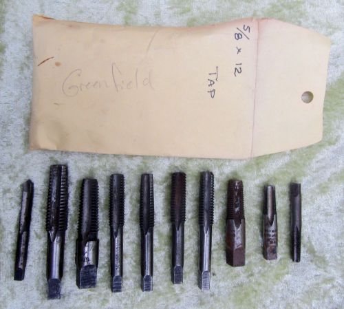 10 ~ &#034;greenfield&#034;  &#034;taps&#034;  &#034;tap set&#034;  for metal working for sale