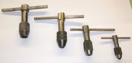 4 T HANDLE TAP WRENCH SET (2 ARE STARRETT)