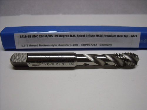 5/16-18 UNC 2B H4/H5 39 Degree3 Spiral Flutes HSSE Premium steel tap – M73