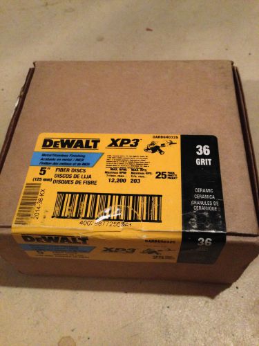 25x dewalt darb6h0325 5-inch 36g xp3 fiber grinding disc - 25 pack! for sale