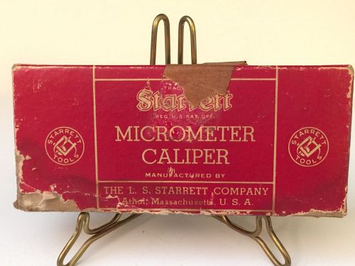 Vtg Starrett Micrometer Caliper No. 436RL 1-inch Rachet Stop Lock Nut w/ Manual