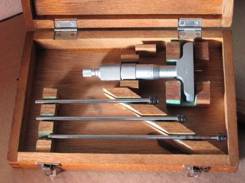 Mitutoyo micrometer depth gage.001-4.000inches set in box w/wrench for sale