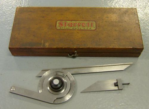 Starrett No. 359 Precision Bevel Protractor Machinist Tool with Wood Case