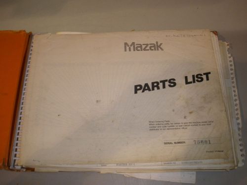 Mazak CNC Lathe Quick Turn 20/30/40 N Parts List