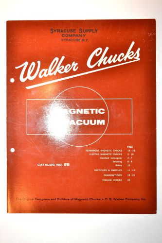 1958 walker chucks magnetic &amp; vacuum catalog no.58 1958 #rr396 rotary swivel for sale