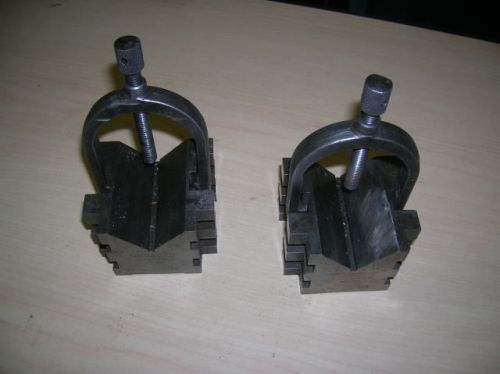 1 Pair of Brown &amp; Sharp Machinists V-Blocks  and Clamps # 713