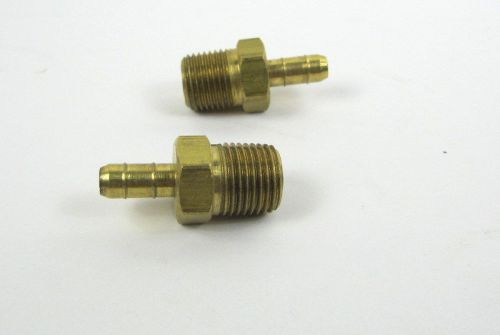 Brass barb 3/16&#034; id tube to 1/4&#034; npt fitting, lot/12 for sale