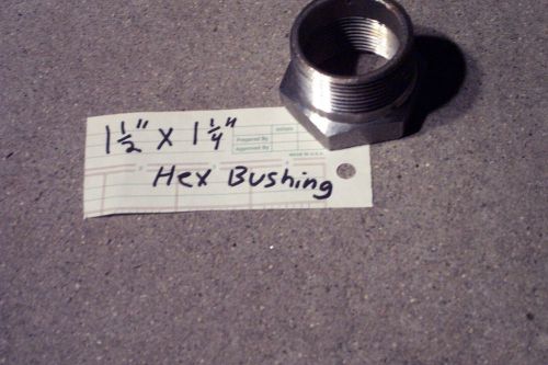 Hex bushing 1-1/2&#034; x 1-1/4&#034; stainless steel 150# npt/n.p.t. pipe fitting for sale