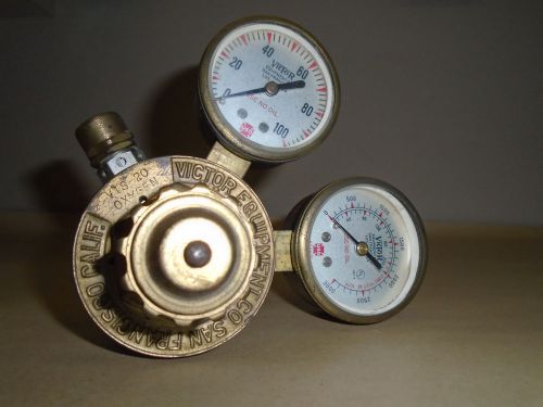 Vintage victor equipment co. san fran oxygen valve gauge brass nos for sale