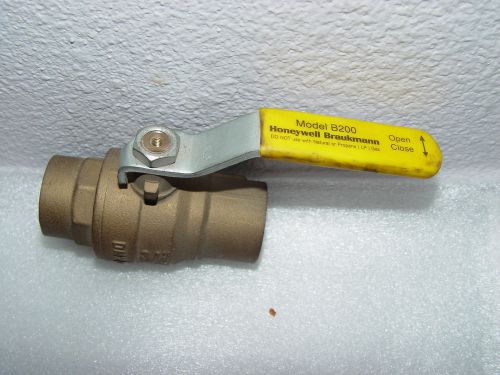 Honeywell braukmann b200 3/4&#034; full port brass ball valve new sweat fittings dn20 for sale