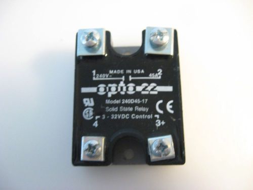 Opto 22 solid state relay, 240d45-17, 32vdc control for sale